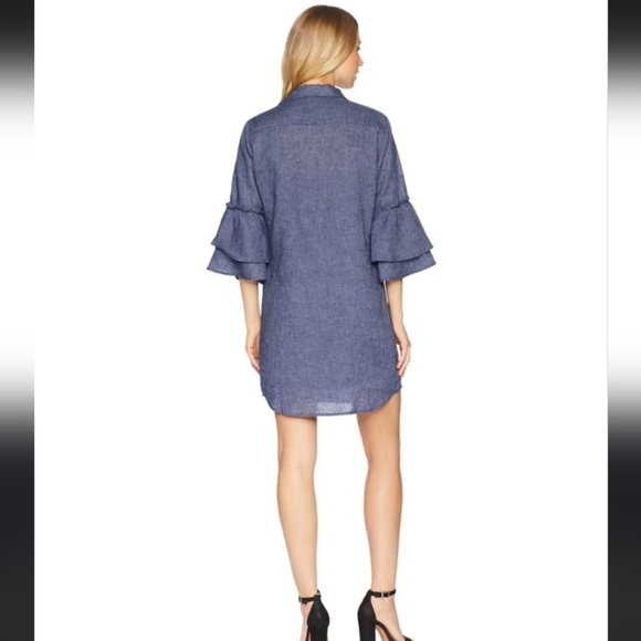 NWT Splendid Blue Chambray Ruffle Sleeve Shirtdress size XS - Picture 2 of 7